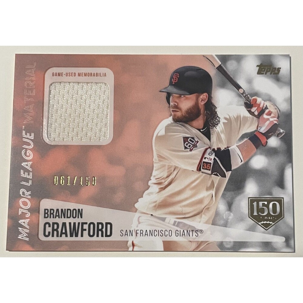 2019 Topps - Major League Material Relics Brandon Crawford #MLM-BC 150th...